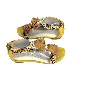 Lola Cruz Womens Leather Multicolored Tassels Back Zipper Size 39 US 8‎ Preowned